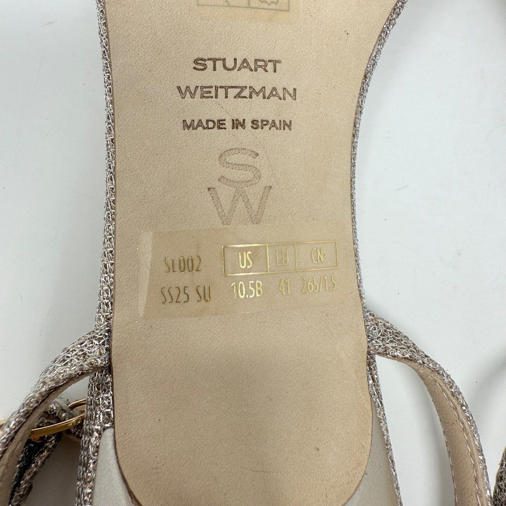 New Stuart Weitzman Women's Nudist 50 Wrap Sandals In Poudre Sz 10.5 - Picture 15 of 15